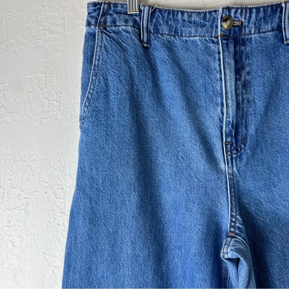 Madewell Wide Sweep Denim Trousers in Rigid Java Wash 100% Cotton - Picture 5 of 15